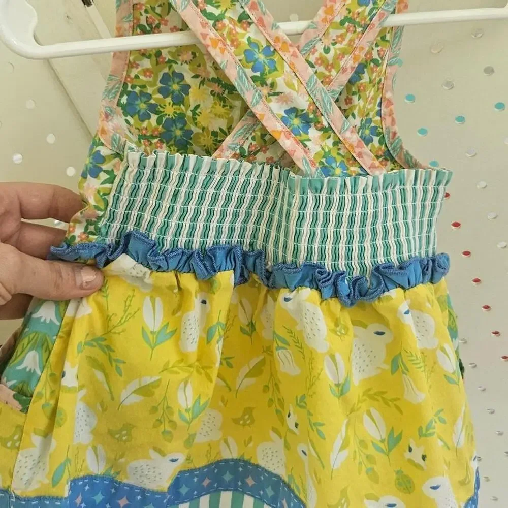 Wildflowers yellow dress with white